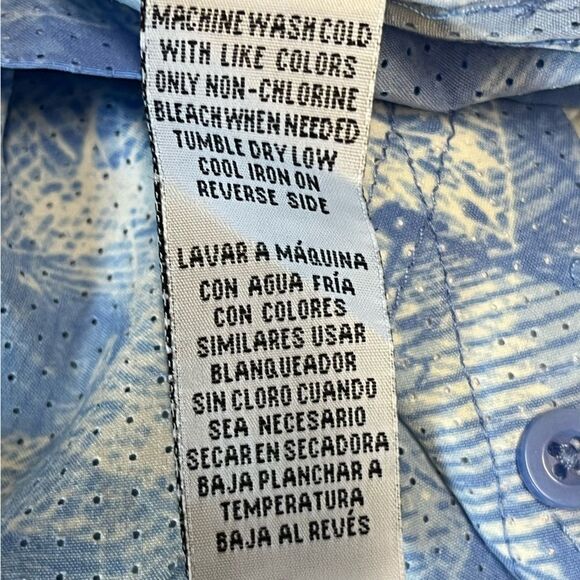 XCaster | Men's Outdoor Blue White Button Down Fishing Button Down Shirt L - Picture 8 of 9